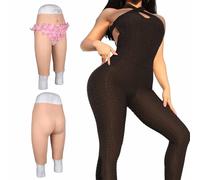 XSWL Culotte réaliste en Silicone avec vagin intégré, Culotte de travestissement enfichable, Culotte de Dissimulation pour Hommes, Culotte Gaff pour Personnes transgenres,Marron,One Size
