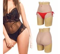 XSWL Culotte vaginale en Silicone pour transgenres Culotte réaliste avec Fausse vulve Culotte enfichable Culotte dissimulatrice pour travestis,Marron,XL