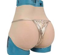 XSWL Culottes en Silicone pour travestis Culottes réalistes avec vagin Culottes Boxer avec Gaff Culottes rehausseuses de Fesses,Girly White,One Size