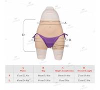 XSWL Culottes vaginales en Silicone Culottes gainantes pour rehausser Les Fesses sous-vêtements réalistes et enfichables pour travestis,Color 3,L