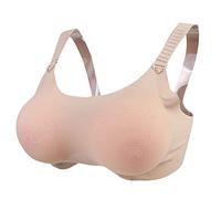XSWL Prothèse 2 en 1 Silicone Faux Seins Soutien-Gorge de Poche Respirant pour prothèse de Mastectomie Crossdresser,Flesh,M`600g/pair