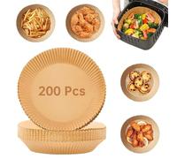 Xsybegdlk Lot de 200 feuilles de papier sulfurisé pour friteuse à air chaud, 16-20 cm, papier sulfurisé Airfryer rond avec Airfryer Ninja pour Philips Cosori Tefal, pour poêle à frire, pour four