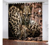 xszhqxxla Rideau Occultant Enfant Guépard Animal 140X100Cm Rideaux Occultants D'Enfant 3D 100% Polyester Isolé Thermiquement Convient Aux Rideaux Du Salon De La Chambre Des Enfants