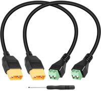 Xt60 2 Pin Male Terminal Converter Adapter Cable,Xt60 Seamless Connector Adapter Cable,For Portable Power Station,Drone (2pack)-Marque Générale