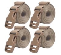 XTACER Lot de 4 sangles de sac à dos pour bagages, sangles longues pour sac de couchage, sangles de matelas avec boucle à dégagement rapide - Ceinture fixe - Marron clair