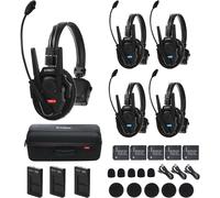 Xtalk Pro5 Xpro X5 2.4Ghz Wireless Headset Communication System Random Master Device 500M Operating Range Real-Time Monitoring Ai Noise Reduction Headset For Movie Shoot Live Show (5Pcs)