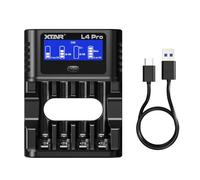 XTAR L4 Pro Chargeur intelligent multifonction pour secours de batteries sur-déchargées Compatible avec les batteries Ni-MH 1,2 V AA/AAA Ni-MH et 1,5 V Li-Ion pour une charge rapide et précise