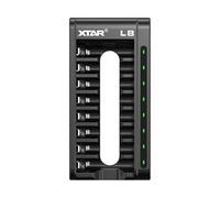 XTAR L8 Chargeur intelligent 8 emplacements pour AA/AAA Li-Ion 1,5 V & Ni-MH 1,2 V USB-C QC3.0 18 W Rechargeable Sécurité 6 protections