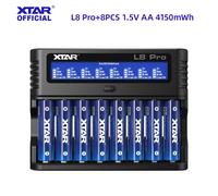 XTAR L8 Pro Combo 8 emplacements : 8 piles Li-ion AA 4150mWh ou AAA 1620mWh 1.5V, activation à 0V, double mode de réparation, charge rapide USB-C L8 Pro SET AA 4150