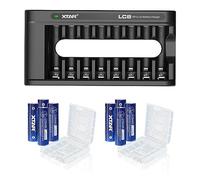 XTAR Lot de 8 piles rechargeables AA 4150 mWh 1,5 V avec chargeur 1,5 V Piles au lithium AA (8 pack-4150 mWh AA + chargeur LC8)