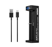 XTAR MC1 Plus Chargeur de batterie USB-C pour batteries Li-ion 18650, 21700, 26650, 14500, 18350 - Chargeur LCD intelligent 0,5 A/1 A avec activation 0 V, récupération de décharge excessive, charge