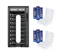 XTAR Piles AA rechargeables 4150 mWh1,5 V (8 pack-4150 mWh AA + chargeur BC8)