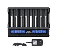 XTAR Processeur VC8 Plus et chargeur de batterie 18650 pour 8 batteries Li-ion et NiMH, chargeur européen et écran LCD