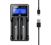 XTAR VC2L Chargeur de batterie USB C 18650 Chargeur rapide 2A 26650 Chargeur de batterie Écran LCD pour piles AA AAA Batterie C (VC2L)