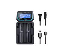 XTAR X2 Chargeur Protégé pour Batterie 20700 21700 avec Écran LCD 2A - Port AC DC 2 Compartiments 18650 et Mural pour 3.6V 3.7V 14500 16340 1.2V AAA C D