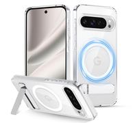 XTCASE Coque pour Google Pixel 10 / Pixel 10 Pro Magnétique Compatible avec MagSafe Support Invisible, Transparente Dur PC Arrière Housse + TPU Bumper Antichoc - Clear