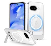 XTCASE Coque pour Google Pixel 9A Magnétique Compatible avec MagSafe Support Invisible, Transparente Dur PC Arrière Housse + TPU Bumper Antichoc - Clear