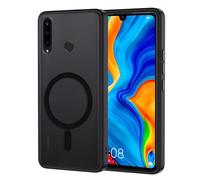 XTCASE Coque pour Huawei P30 Lite Magnétique Compatible avec MagSafe, Étui Mat Translucide Minimaliste, PC Dur Housse Arrière Anti-Rayures + TPU Bumper Antichoc - Noir