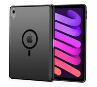 XTCASE Coque pour iPad Mini 7 (A17 Pro, Modèle 2024) / iPad Mini 6 2021 (8,3 Pouces) Magnétique Compatible avec MagSafe, Étui Mat Translucide PC Dur Housse Arrière Anti-Rayures, Noir