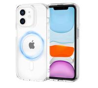 XTCASE Coque pour iPhone 11 Magnétique Compatible avec MagSafe Recharge sans Fil, Étui Anti-jaunissement PC Dur Housse Arrière Anti-Rayures + TPU Bumper Antichoc, Transparent