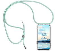 XTCASE Coque pour iPhone 12 / iPhone 12 Pro, Collier pour téléphone Portable Transparente Silicone Étui 360 Degrés Antichoc, Ultra Mince Souple TPU Housse avec Cordon, Vert
