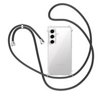 XTCASE Coque pour Samsung Galaxy A17 avec Cordon, Etui avec Collier - Tour de Cou Lanière en Corde - Transparente Silicone Housse avec Cordage Lanyard Case, Noir
