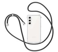 XTCASE Coque pour Samsung Galaxy A36 5G avec Cordon, Etui avec Collier - Tour de Cou Lanière en Corde - Transparente Silicone Housse avec Cordage Lanyard Case, Noir