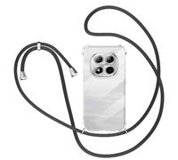 XTCASE Coque pour Xiaomi Redmi Note 15 5G avec Cordon, Etui avec Collier - Tour de Cou Lanière en Corde - Transparente Silicone Housse avec Cordage Lanyard Case, Noir