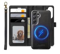 XTCASE Magnétique Coque pour Samsung Galaxy A55 5G Compatible avec MagSafe, 2 in 1 Housse en Cuir PU Premium Amovible Protection Etui à Rabat Fentes Carte Pochette de Portefeuille Antichoc, Noir