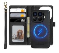 XTCASE Magnétique Coque pour Xiaomi 15T Pro 5G Compatible avec MagSafe, 2 in 1 Housse en Cuir PU Premium Amovible Protection Etui à Rabat Fentes Carte Pochette de Portefeuille, Noir
