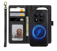 XTCASE Magnétique Coque pour Xiaomi Redmi Note 15 Pro 5G Compatible avec MagSafe, 2 in 1 Housse en Cuir PU Amovible Etui à Rabat Fentes Carte Pochette de Portefeuille Antichoc, Noir