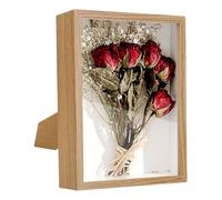 XTDMJ Cadre Photo 3D - Cadre Objet Profond en Bois avec Panneau en Acrylique - 15 x 20 cm - Cadeau Souvenir de Famille (Grain de Bois Blanc)