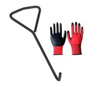 XTDMJ Lève-couvercle d'égout en acier inoxydable de 30 cm avec une paire de gants en caoutchouc, lève-couvercle de regard pour couvercle d'égout