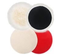 XTDMJ Lot de 4 embouts de polissage compatibles, tampons de polissage de 125 mm, disques de polissage en laine d'agneau, tampons de polissage pour ponceuse excentrique avec velcro pour voiture