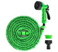 XTDMJ Tuyau d'arrosage extensible de 15,2 m avec 7 modes de pulvérisation d'eau avec buse de pulvérisation, raccords de 1,27 cm, 1,9 cm pour jardinage, lavage de voiture