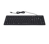 XTevu Clavier en Silicone Espagnol, Clavier 105 Touches Espagnol USB Filaire Portable Pliable Silencieux étanche à la poussière Clavier en Silicone