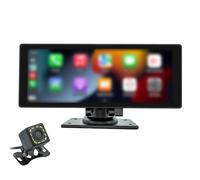 XTevu Écran Portable de 10,26 Pouces Lecteur MP5 Bluetooth pour Voiture Contrôle Central Enregistreur de Conduite Carplay sans Fil avec 12 lumières Caméra de recul Stéréo de