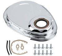XTevu Kit De Couvercle De Chaîne De Distribution Moteur SBC : Boulons, Joint, Couvercle En Aluminium Poli CNC Compatible Avec les Moteurs Chevy SBC 283 327 305 350 383 400