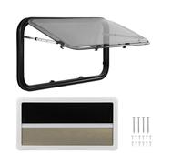 Xtevu Push Out Window, RV en verre acrylique Fenêtre avec rideau de parole, Aluminium Alloy Support Tod 75 ° Angle d'ouverture L1000 H500mm UV Protection