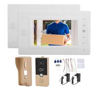 XTevu Téléphone de porte, système d'interphone filaire avec écran de couleur de 7 pouces et objectif d'angle de 120 °, kit d'interphone étanche pour l'appartement de villa (Or)