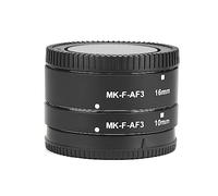 XTevu Tube D'extension Auto Fucus Macro Compatible avec Meike MK-F-AF3, 10 Mm + 16 Mm Tube D'extension D'anneau D'objectif Macro en Métal Nickelé pour Appareil Photo sans Miroir Fuji X Mount