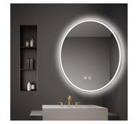 XTGDIEM Miroir d'angle De Salle Bain Rotatif À 360 ° avec Lumière LED, Adapté Aux Salles Bains Et Chambres, Suspension Verticale/Horizontale Disponible(Silver,70x70cm)