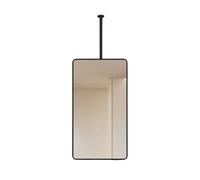 XTGDIEM Miroir De Courtoisie Rectangulaire avec Barre Suspension, Idéal for La Salle Bain, Les Toilettes, Le Maquillage Et Rasage. Convient Aux Sanitaires, Entrées Magasins(Black,60x90cm)