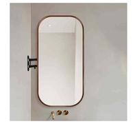XTGDIEM Miroir De Salle Bain d'angle Mural Rotatif À 360° avec Bras Pivotant Articulé Et Cadre en Métal - Montage Vertical Ou Horizontal(Brown,40x70cm)