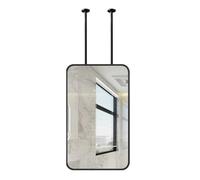 XTGDIEM Miroir Rectangulaire Suspendu Au Plafond, Grand Miroir Décoratif Flottant, Idéal for Les Maisons Et Hôtels, avec Cadre en Métal(Black,60x90cm)