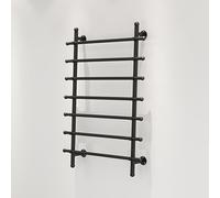 XTGDIEM Support Mural for Rouleaux De Tissu, Support Rangement for Rubans Métalliques avec Tiges Réglables, Adapté Aux Ateliers D'artisanat, Pâtisseries Et Fleuristes(Black,120x100x10cm)