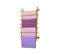 XTGDIEM Support Mural for Rouleaux De Tissu, Support Rangement for Rubans Métalliques avec Tiges Réglables, Adapté Aux Ateliers D'artisanat, Pâtisseries Et Fleuristes(Gold,120x65x10cm)