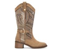 XTI - Bottes de cowboy Femme Beige - Chaussures confortables et polyvalentes - Mode décontractée - Modèle 14432101 (Taille40)