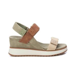 XTI - Sandale Femme Khaki - Chaussures confortables et polyvalentes - Mode décontractée - Modèle 14384806 (Taille39)