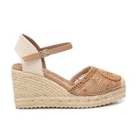 XTI - Sandales à talons compensés Femme Beige - Chaussures confortables et polyvalentes - Mode décontractée - Modèle 14384505 (Taille38)